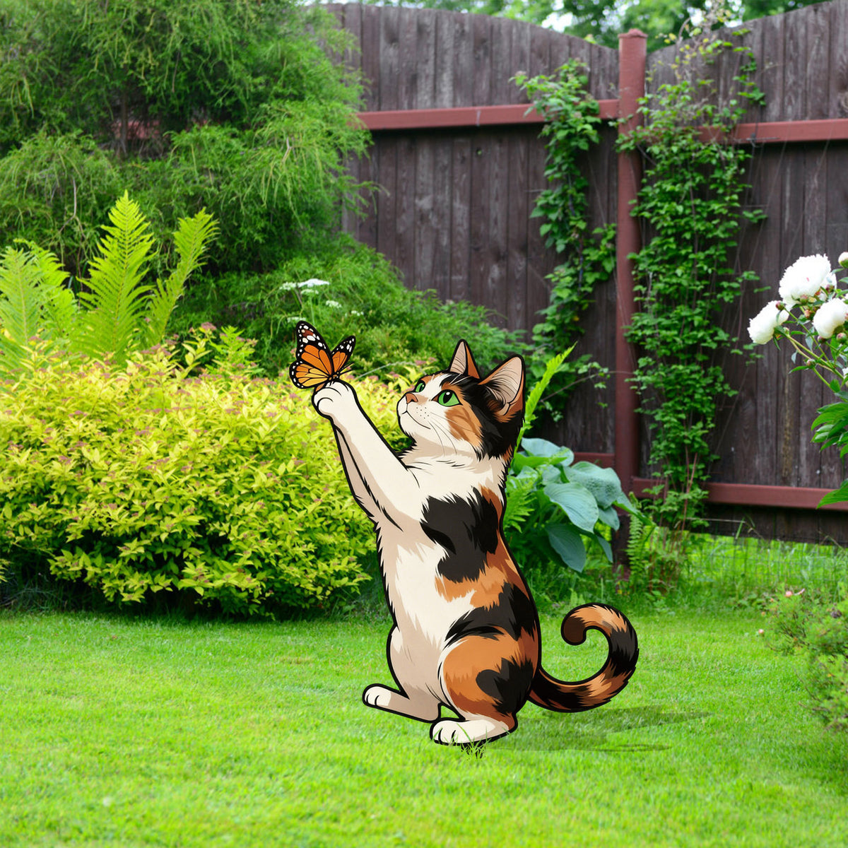 Decorative Cat Garden Stake Homeandso