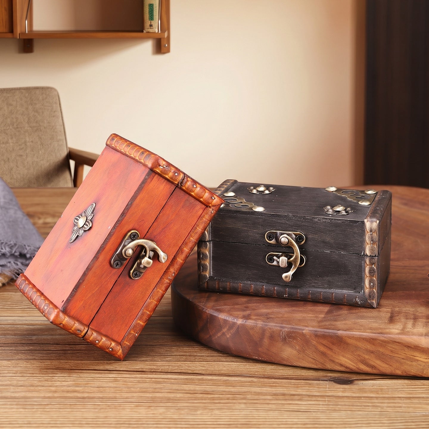 Vintage-Style Lockable Treasure Chest Homeandso