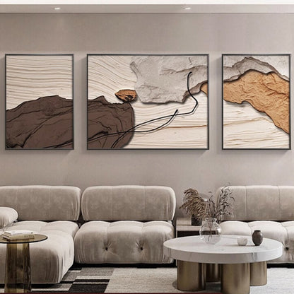 Abstract Textured Triptych Wall Art Homeandso