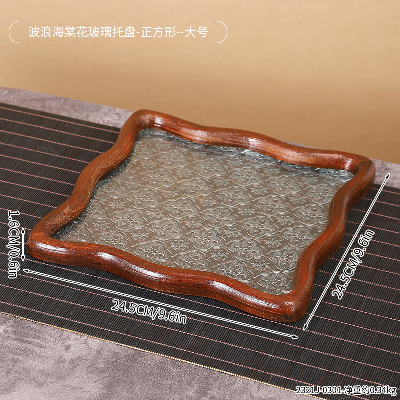 Decorative Artisan Glass Serving Tray Homeandso