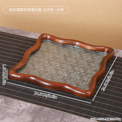 Decorative Artisan Glass Serving Tray Homeandso