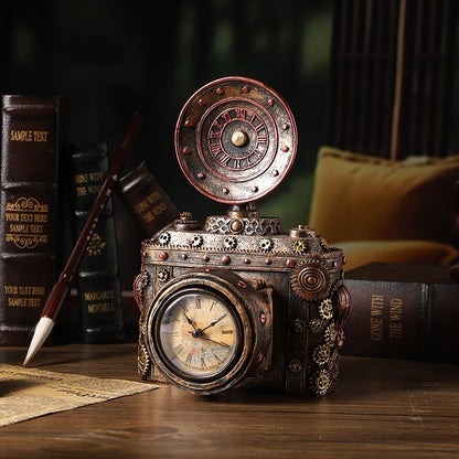 Vintage-Inspired Train Engine Table Clock Homeandso