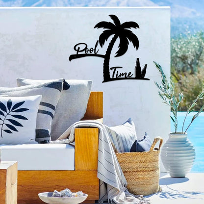 Decorative Palm Tree Pool Sign Homeandso