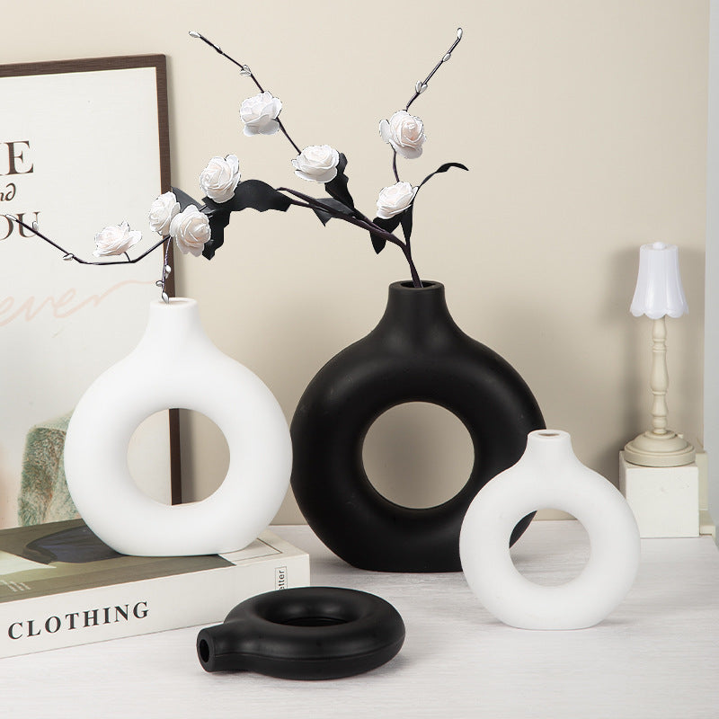 Modern Circular Ceramic Vase Homeandso