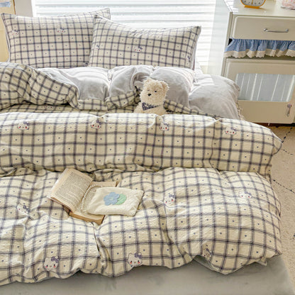 Playful Cartoon Print Duvet Cover Set Homeandso
