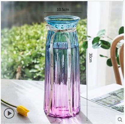 Geometric Patterned Glass Flower Vase