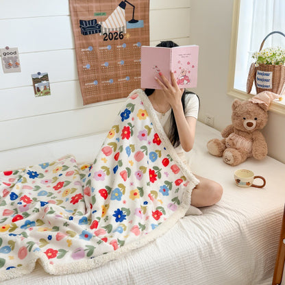 Plush Checkered Throw Blanket