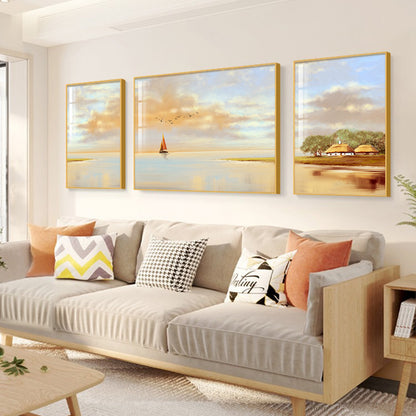 Coastal Landscape Triptych Canvas Wall Art Homeandso
