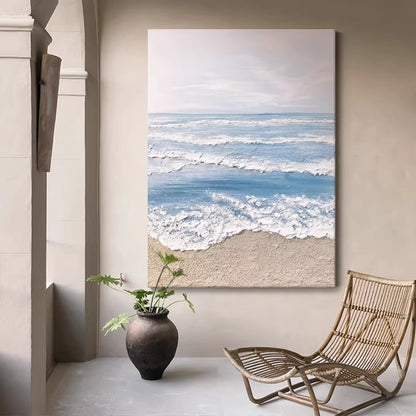 Coastal Wave Textured Canvas Art Homeandso