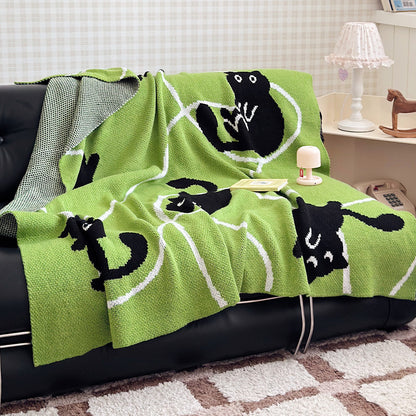 Cat Pattern Decorative Throw Blanket