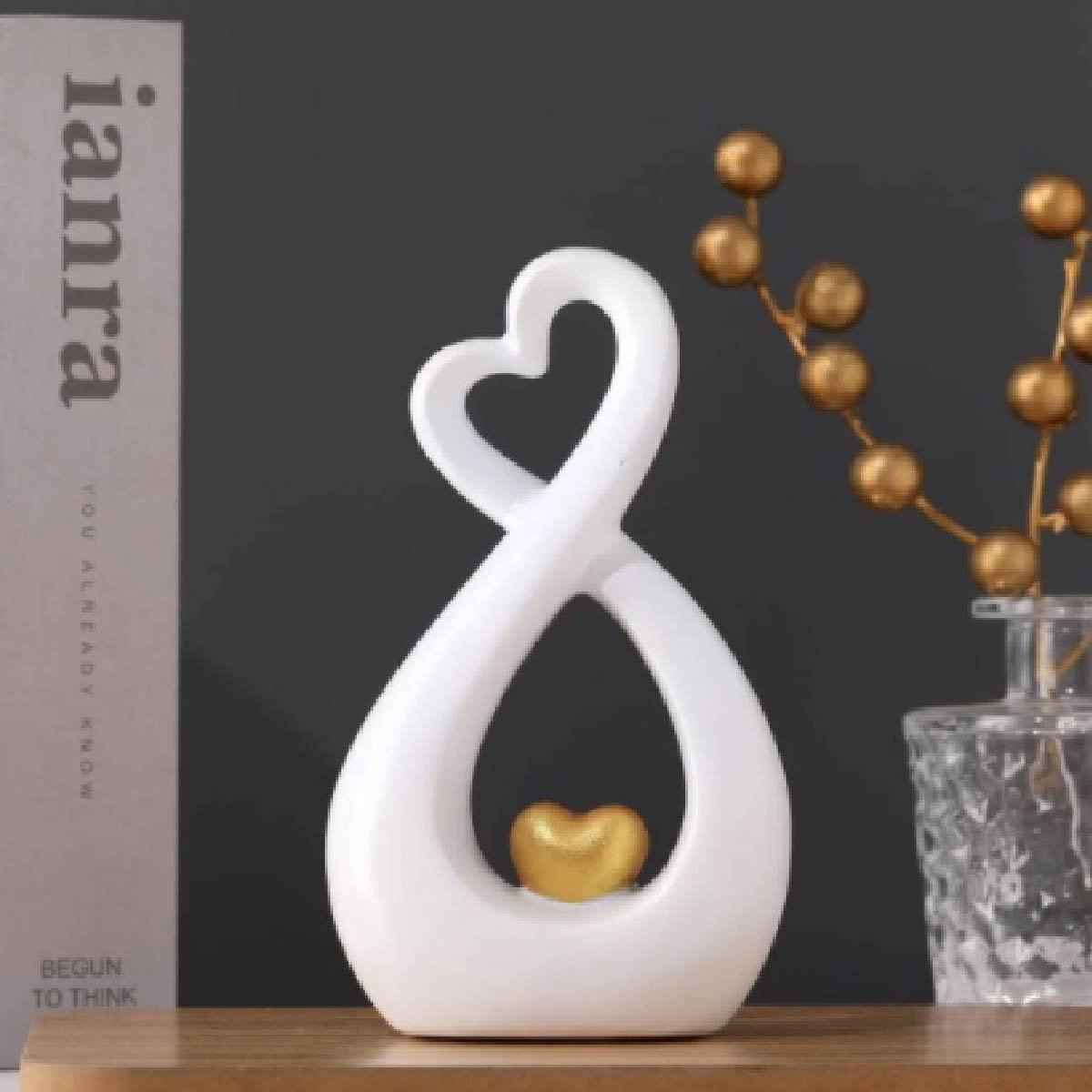 Infinity Heart-Shaped Sculpture Homeandso