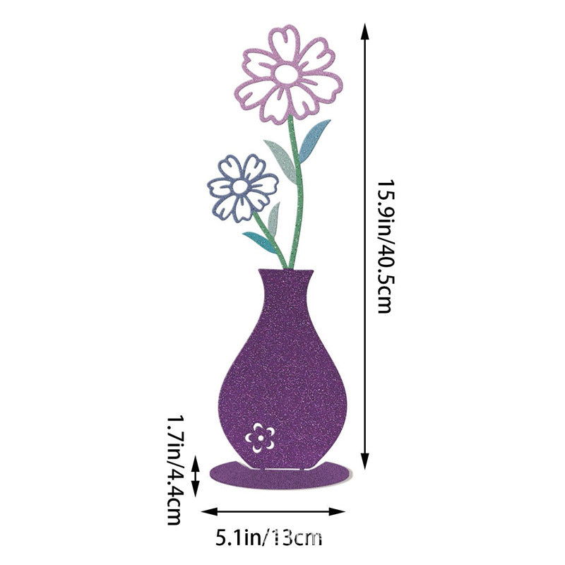 Decorative Floral Metal Vase Homeandso