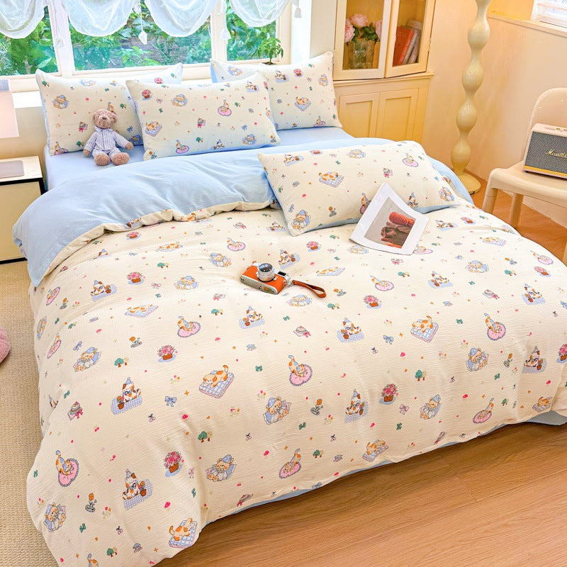 Playful Cartoon-Themed Bedcover Set
