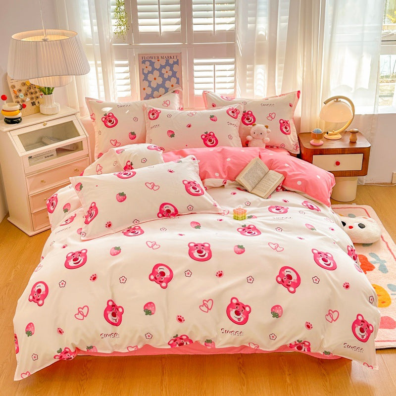 Playful Cartoon Bear Bedding Set Homeandso