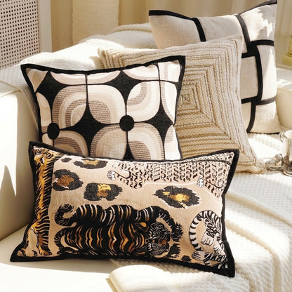 Decorative Wildlife Print Lumbar Pillow
