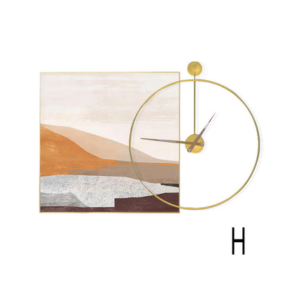 Artistic Wall Clock and Framed Abstract Artwork Homeandso