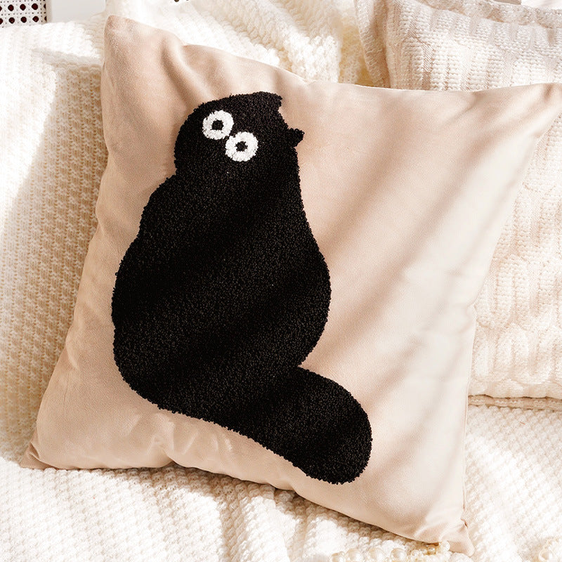 Decorative Croissant-Themed Pillow