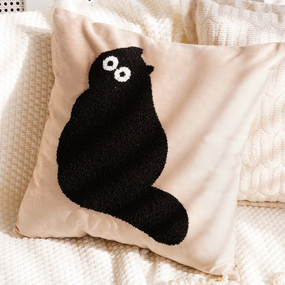 Decorative Croissant-Themed Pillow