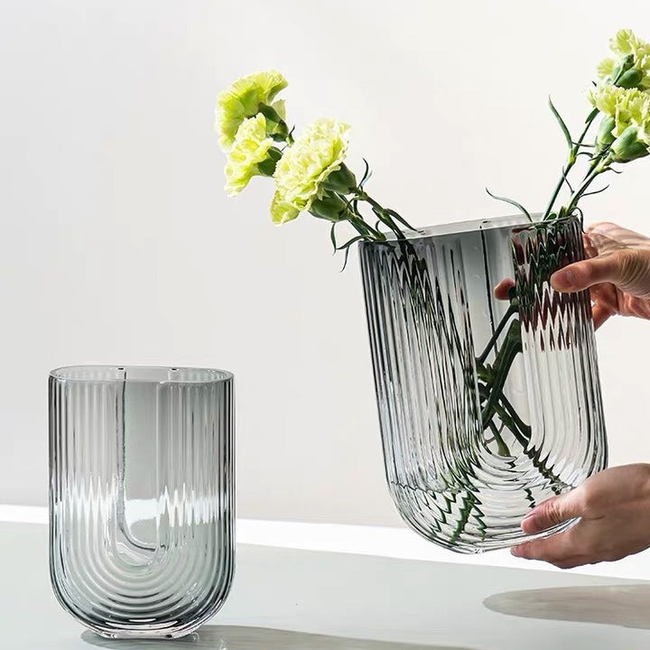 Dekorative Glasvase für Esstischdekoration