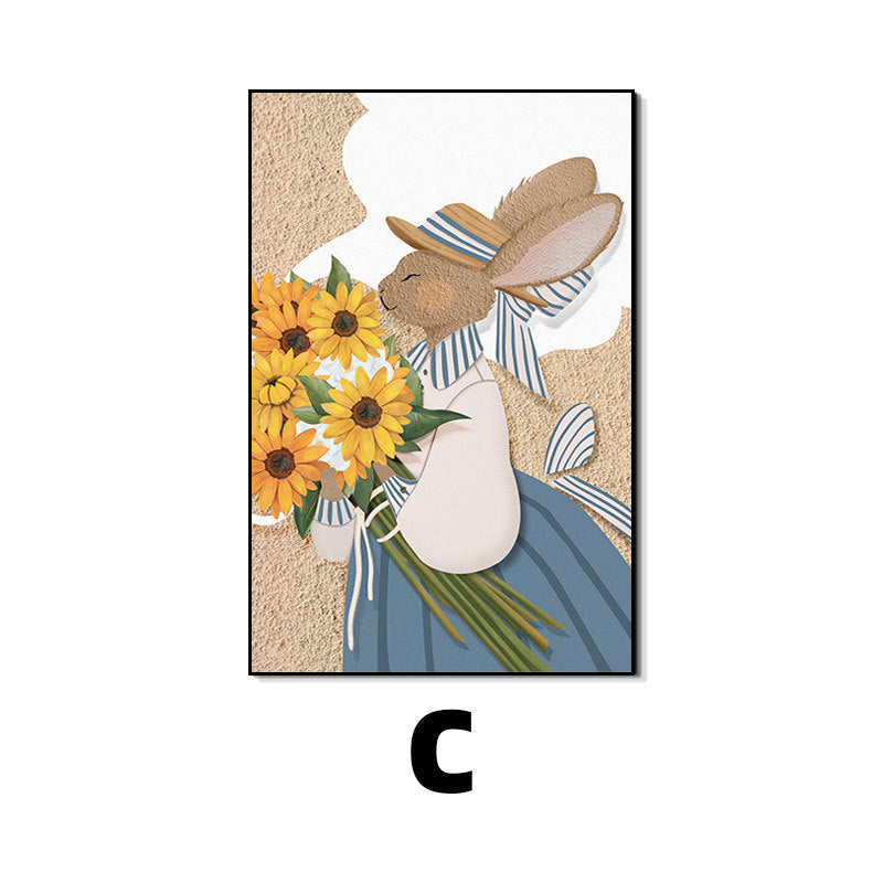 Whimsical Bunny Illustration Wall Art Homeandso