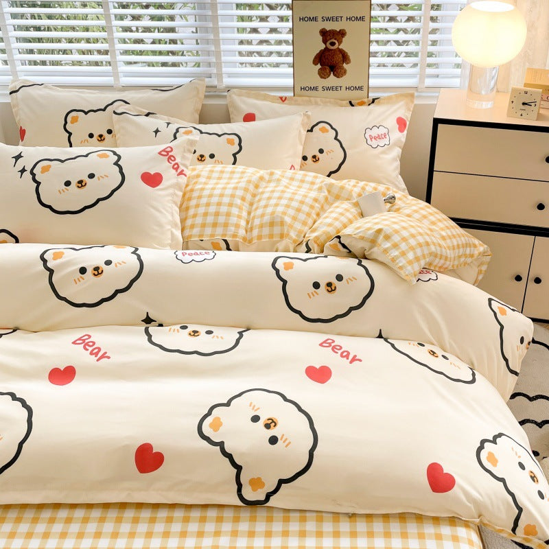 Playful Cartoon Bear Bedding Set Homeandso