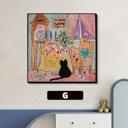 Whimsical Cat-Themed Decorative Wall Art Homeandso