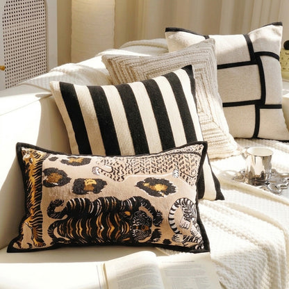 Decorative Wildlife Print Lumbar Pillow