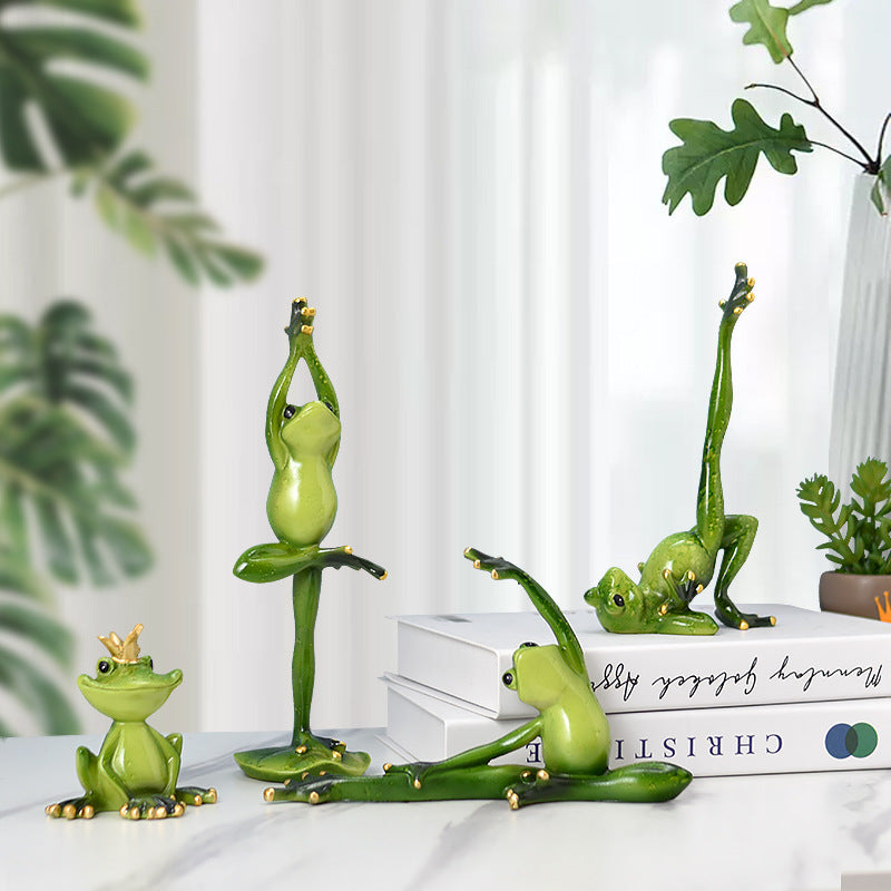 Elegant Yoga Frog Sculpture Homeandso