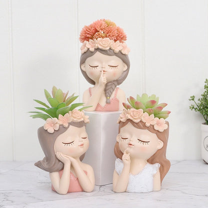 Decorative Flower Girl Planter Homeandso