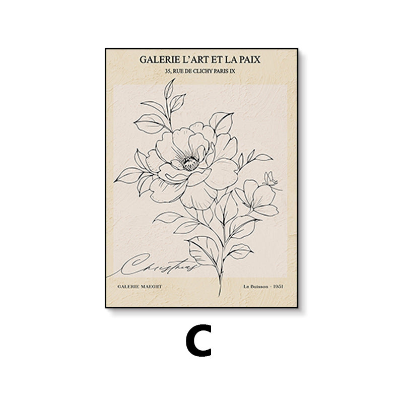 Elegant Floral Line Drawing Art Print Homeandso