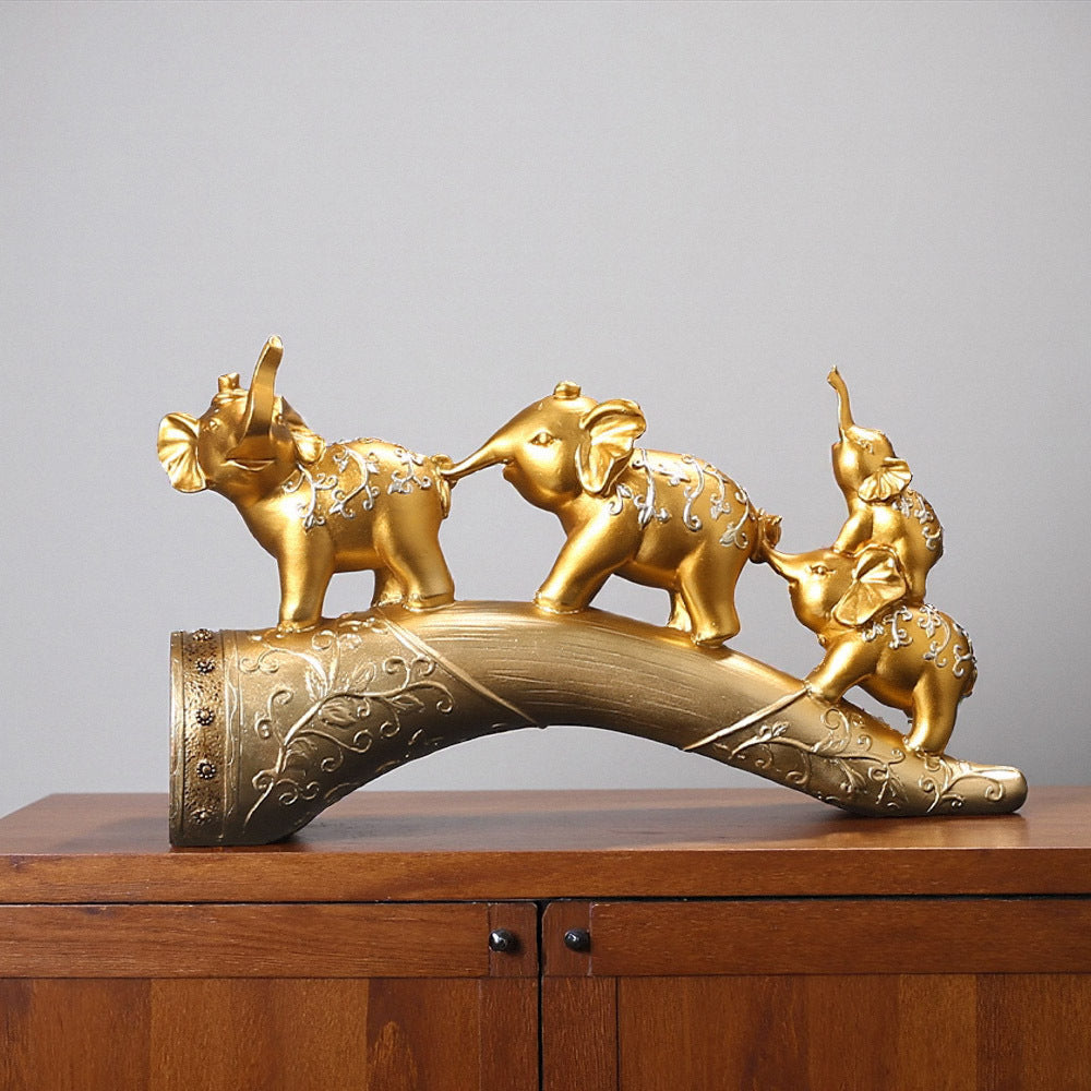 Decorative Elephant Family Sculpture Homeandso