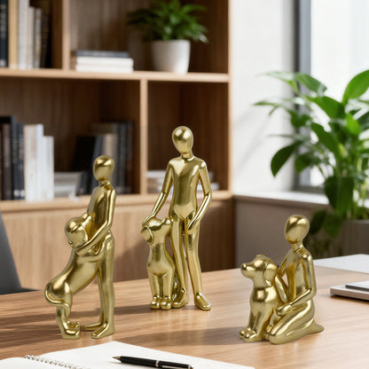 Abstract Couple and Dog Figurine Homeandso