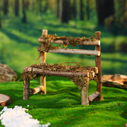 Rustic Wooden Miniature Bench Homeandso