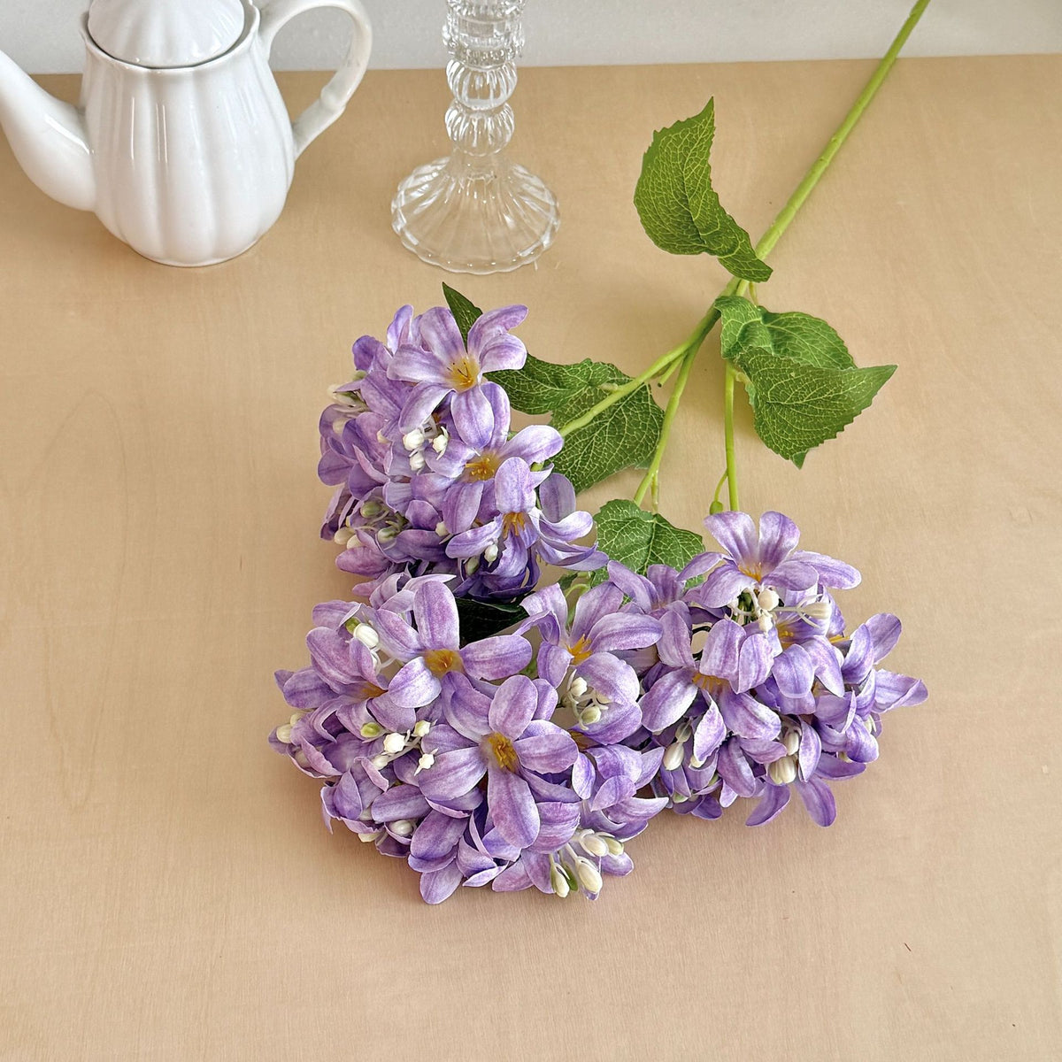 Elegant Faux Violet Floral Stem