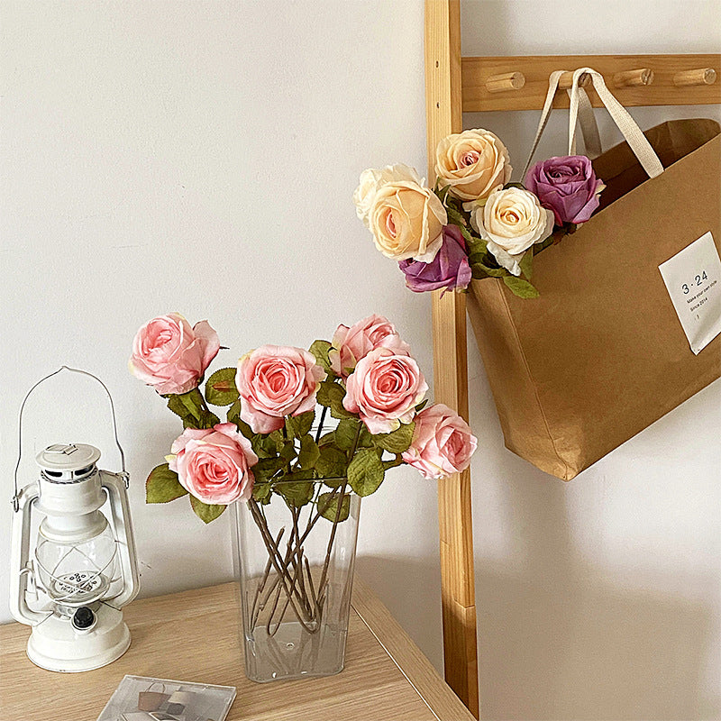 Realistic Artificial Lavender Rose Stem