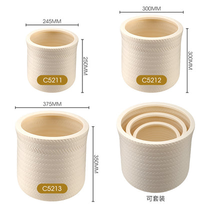 Textured Modern Round Plant Pot Homeandso