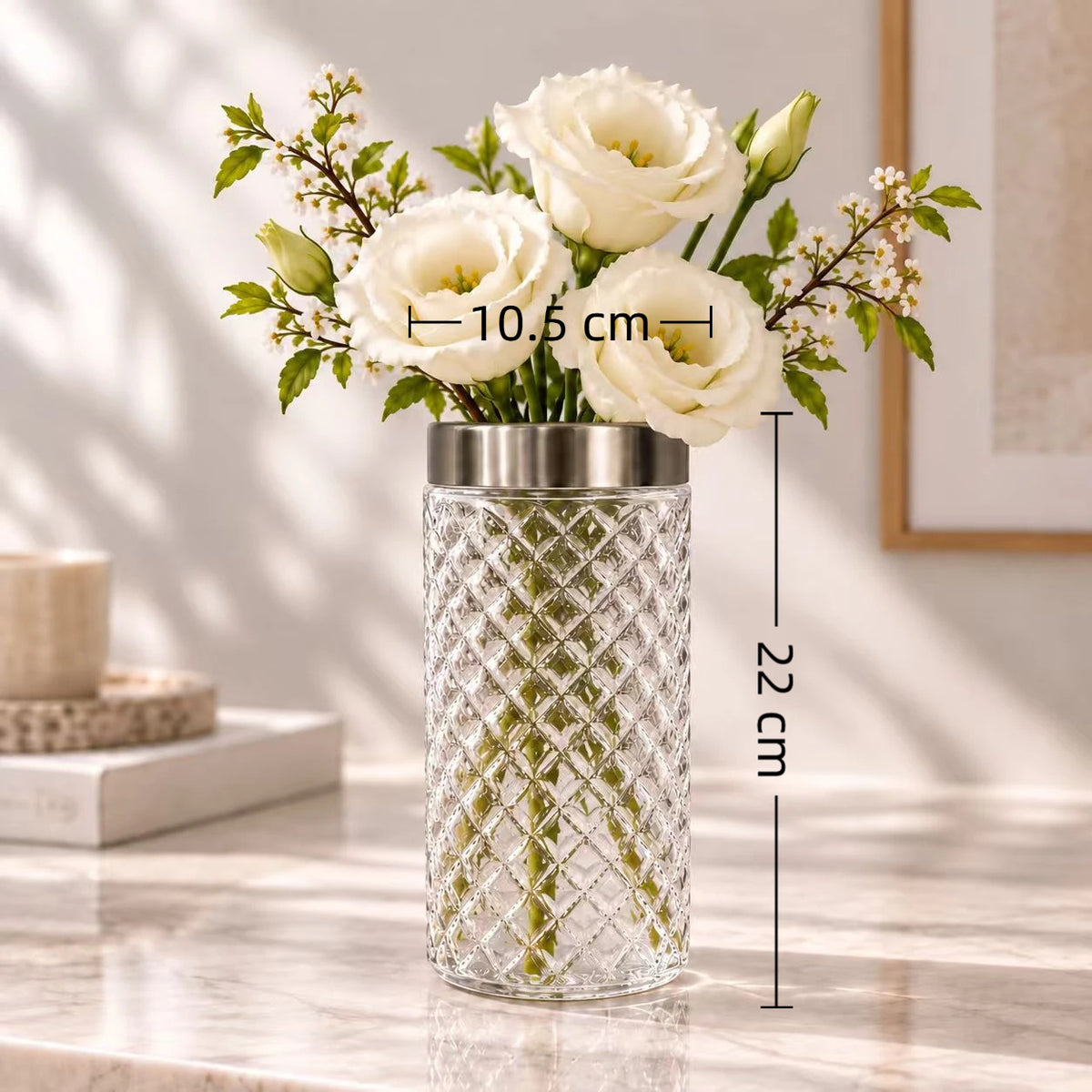 Elegant Faceted Glass Flower Vase