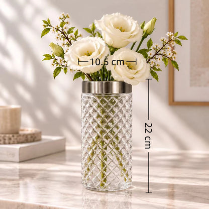 Elegant Faceted Glass Flower Vase
