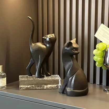 Contemporary Cat Figurine Homeandso