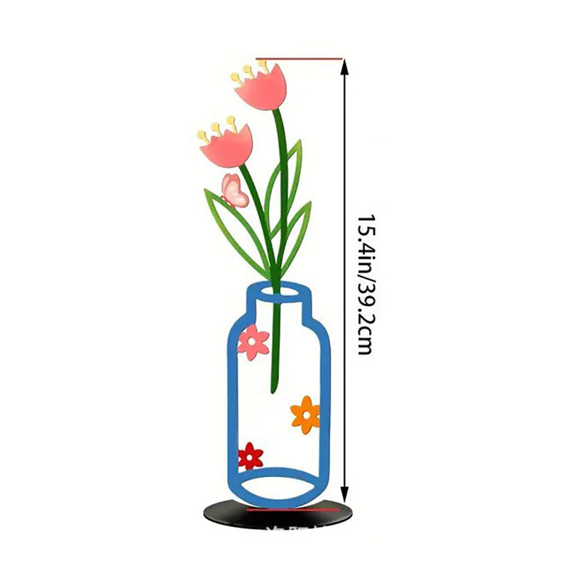 Decorative Floral Metal Vase Homeandso
