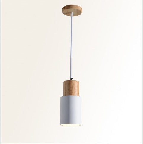 Modern Wooden and Metal Pendant Light