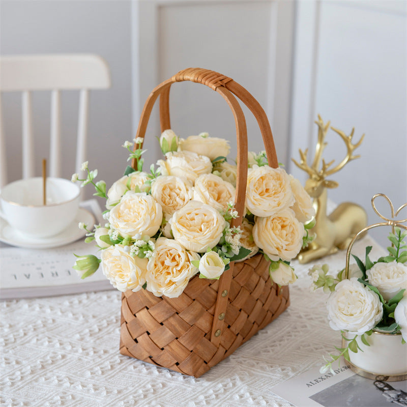 Faux Floral Rose Bouquet Arrangement