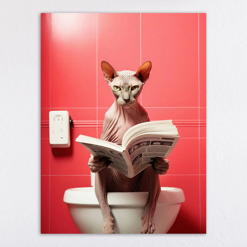 Whimsical Cat-Themed Wall Art Print Homeandso