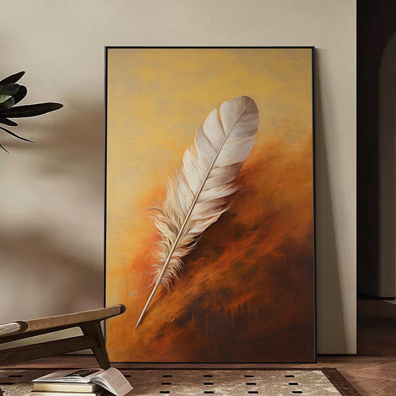 Feather-Inspired Framed Artwork Homeandso