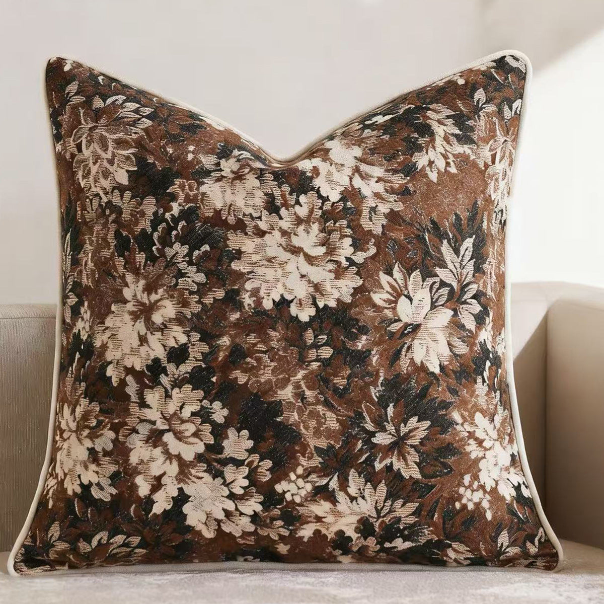 Floral Jacquard Decorative Pillow
