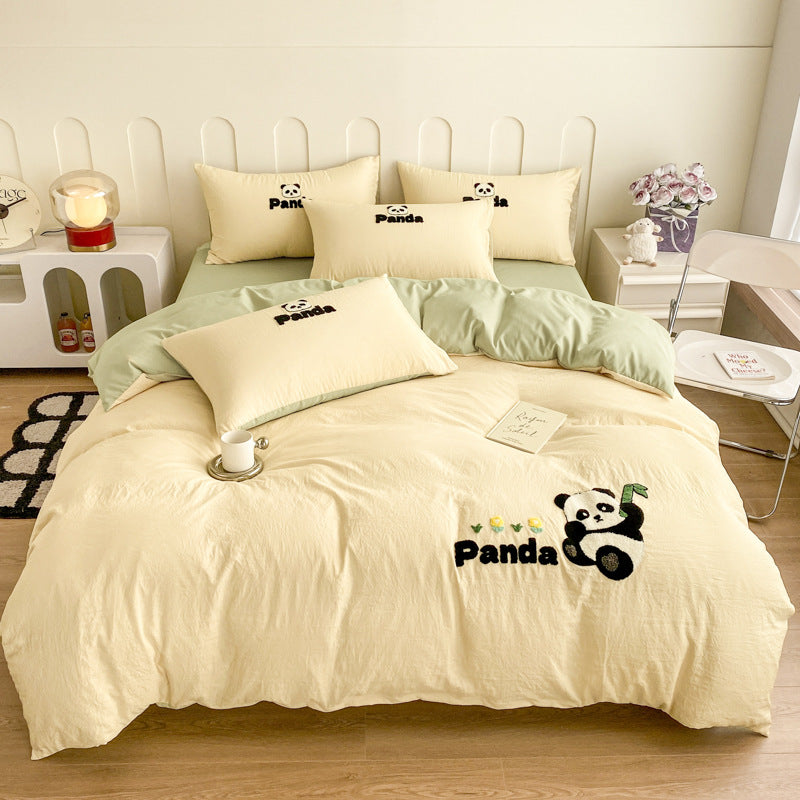 Playful Panda-Themed Duvet Cover Set Homeandso