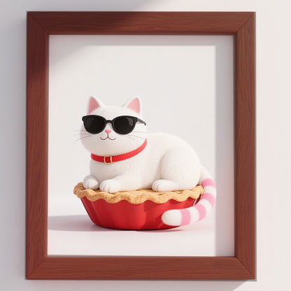 Playful Cat Illustration Frame
