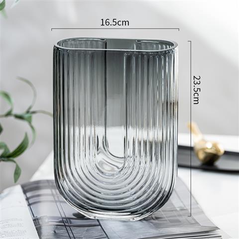 Ribbed Glass Vase
