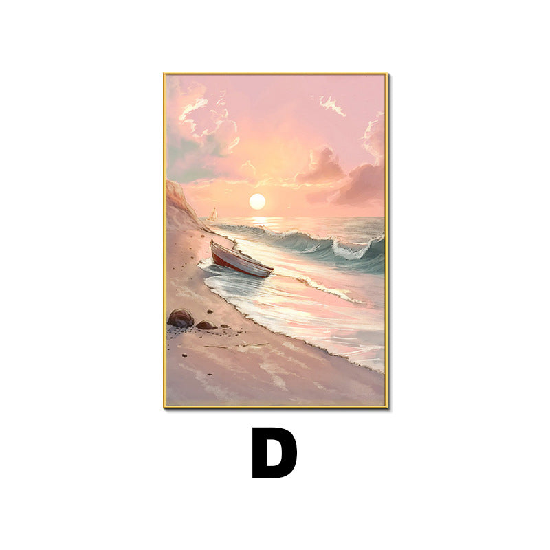 Framed Coastal Sunset Landscape Artwork Homeandso
