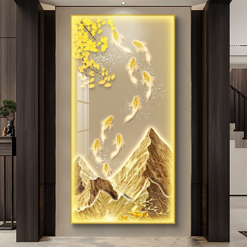 LED Illuminated Koi Fish Canvas Art Homeandso
